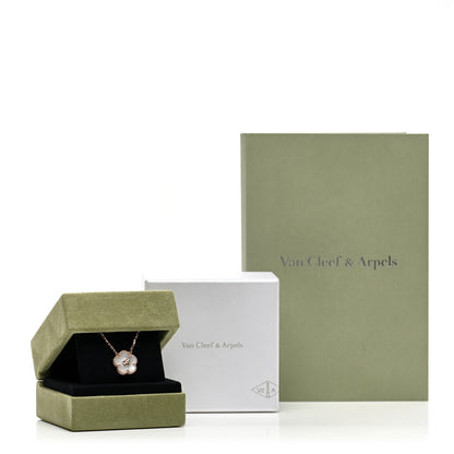 Van Cleef & Arpels 18K Rose Gold Mother Of Pearl Lucky Spring Plum Blossom Necklace 5 of 5