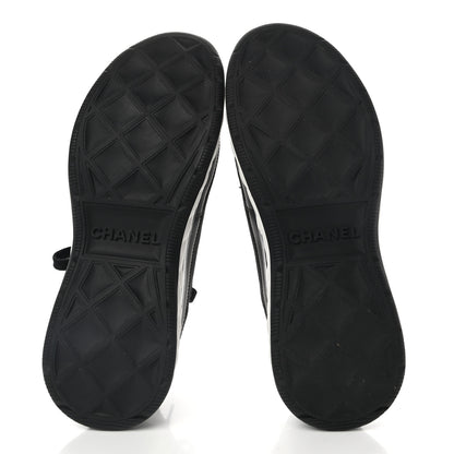 Chanel Velvet Calfskin Mixed Fibers CC Sneakers 40.5 Black 5 of 9