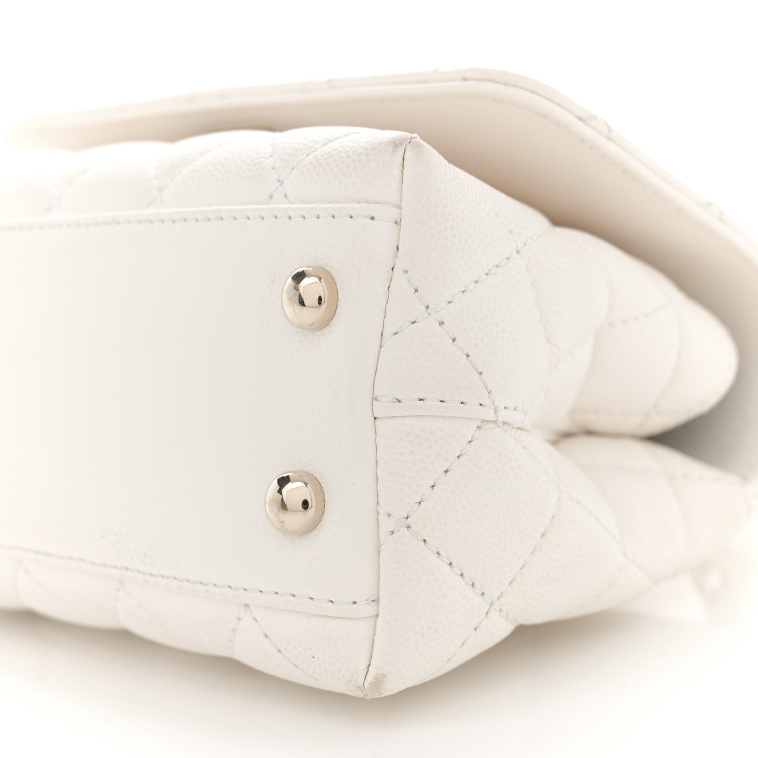 Chanel Caviar Quilted Extra Mini Coco Handle Flap White 10 of 14