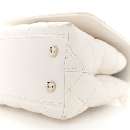 Chanel Caviar Quilted Extra Mini Coco Handle Flap White 10 of 14