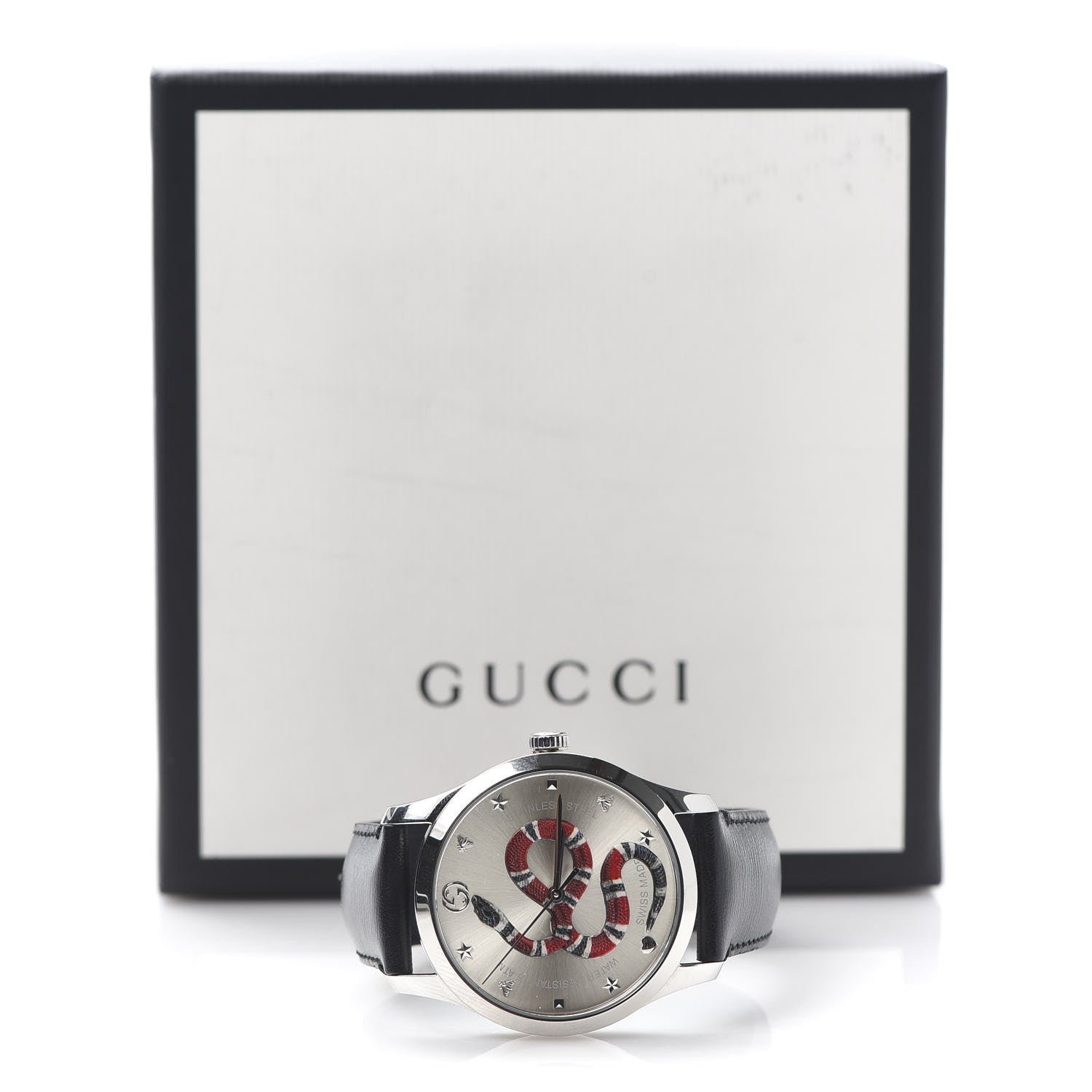 Gucci Stainless Steel Calfskin 38mm G-Timeless Snake Quartz Watch 6 of 6