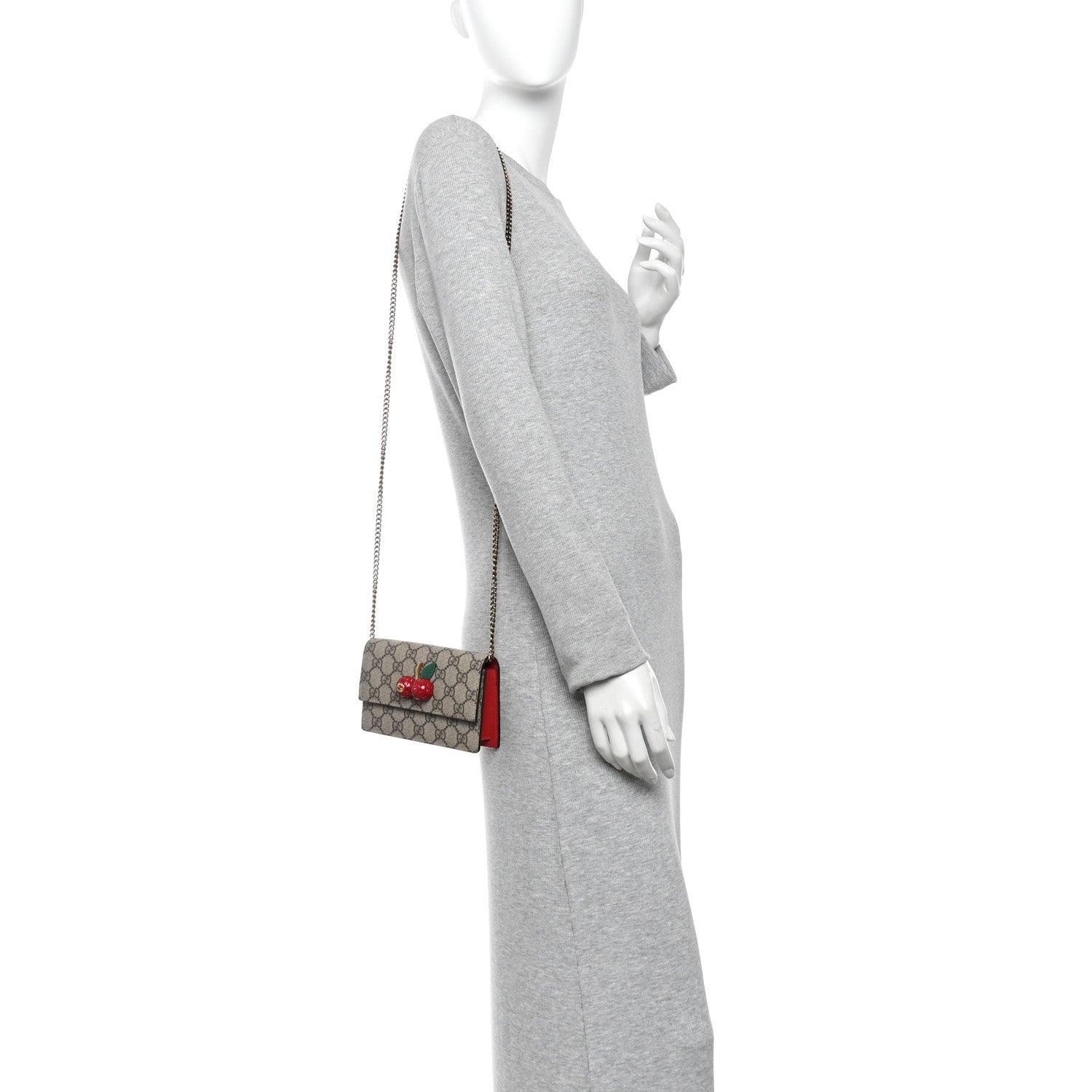 Gucci GG Supreme Monogram Mini Cherry Chain Bag 2 of 10