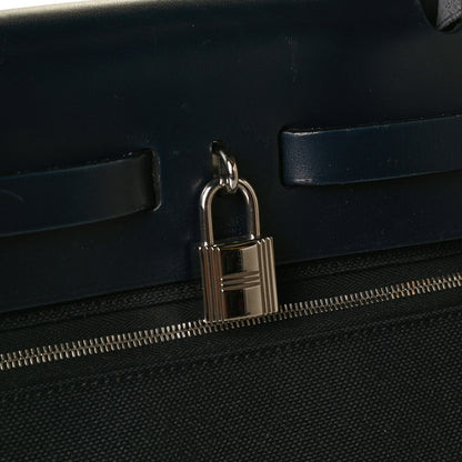 Hermes Military Toile Vache Hunter Herbag Zip PM 31 Bleu Marine 10 of 11