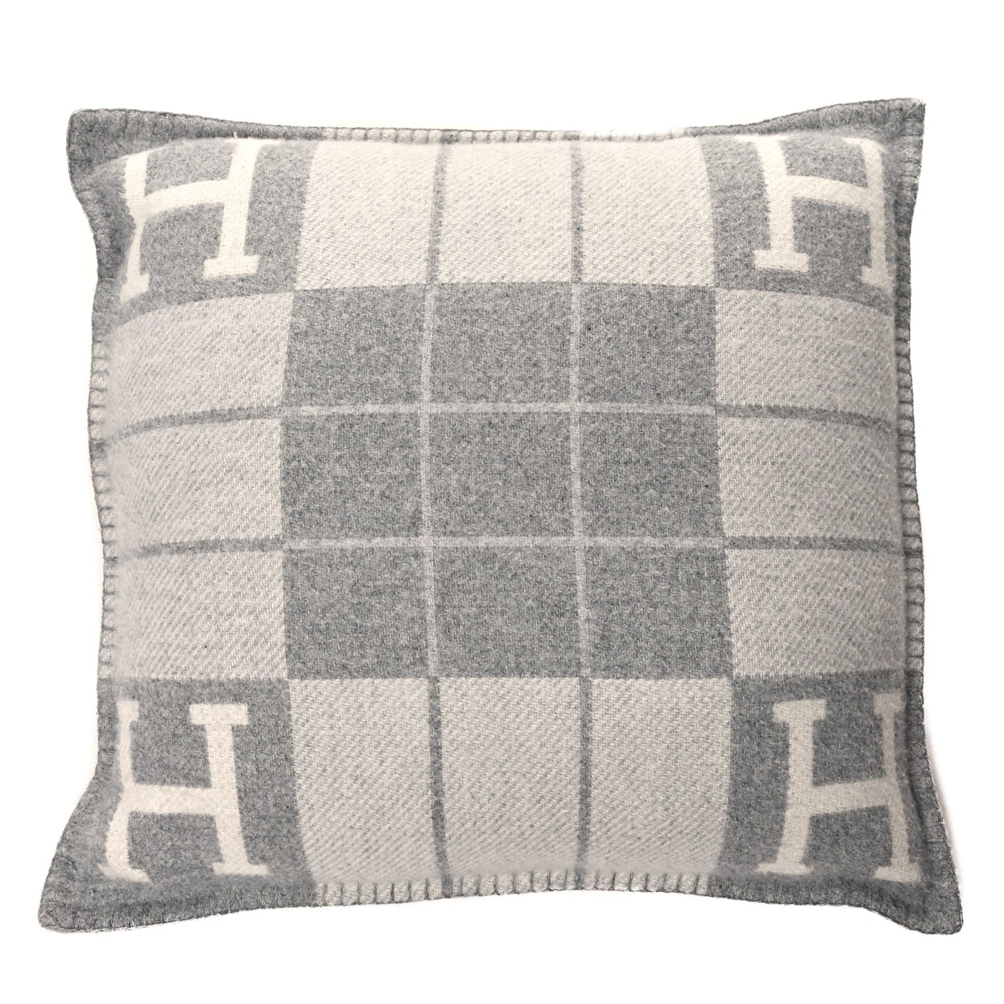 Wool Cashmere Avalon III Pillow PM Ecru Gris Clair