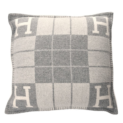 Hermes Wool Cashmere Avalon III Pillow PM Ecru Gris Clair 1 of 3