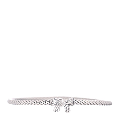 David Yurman Sterling Silver Diamond Bow Cable Collectibles Bracelet 1 of 4