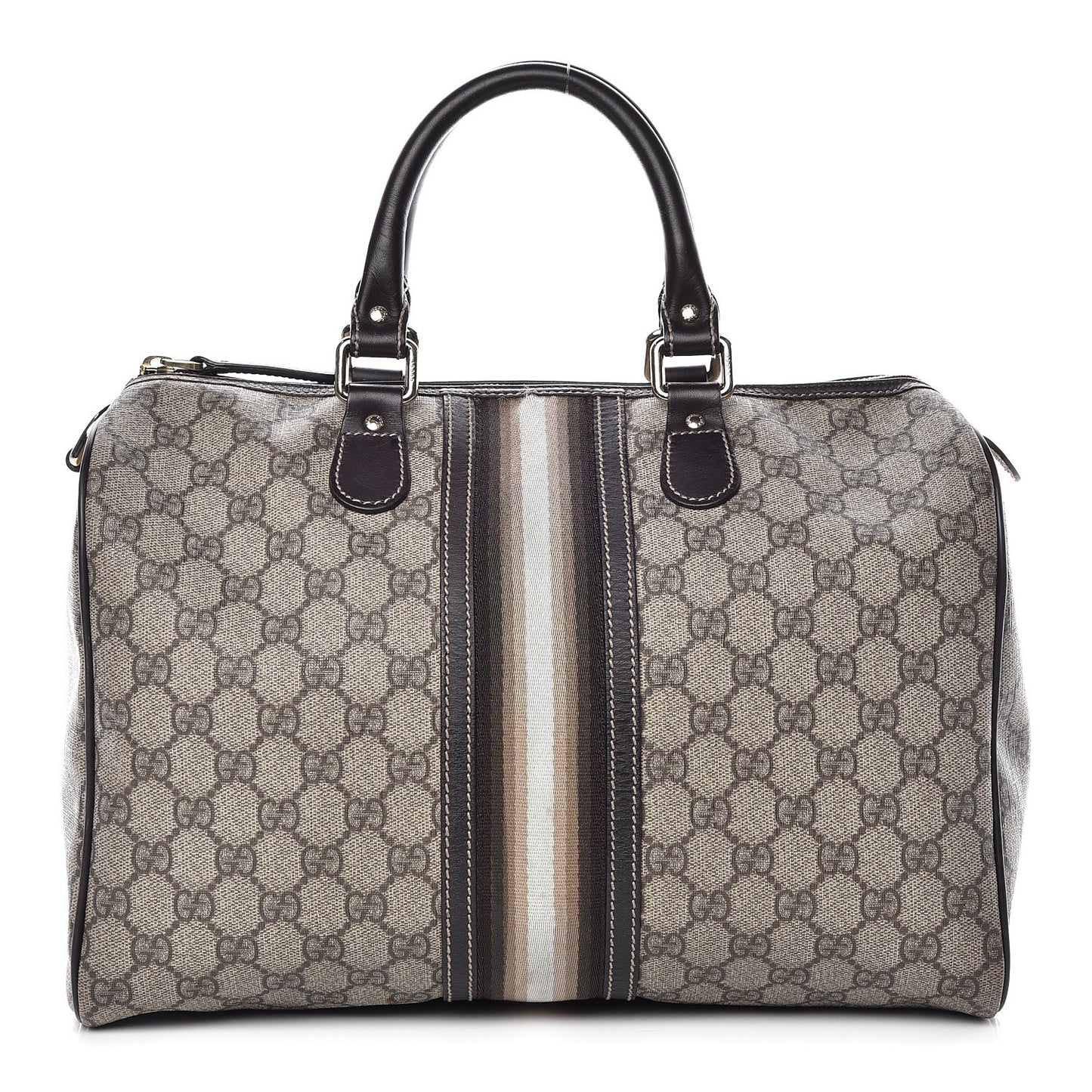 GG Plus Monogram Web Medium Joy Boston Dark Brown