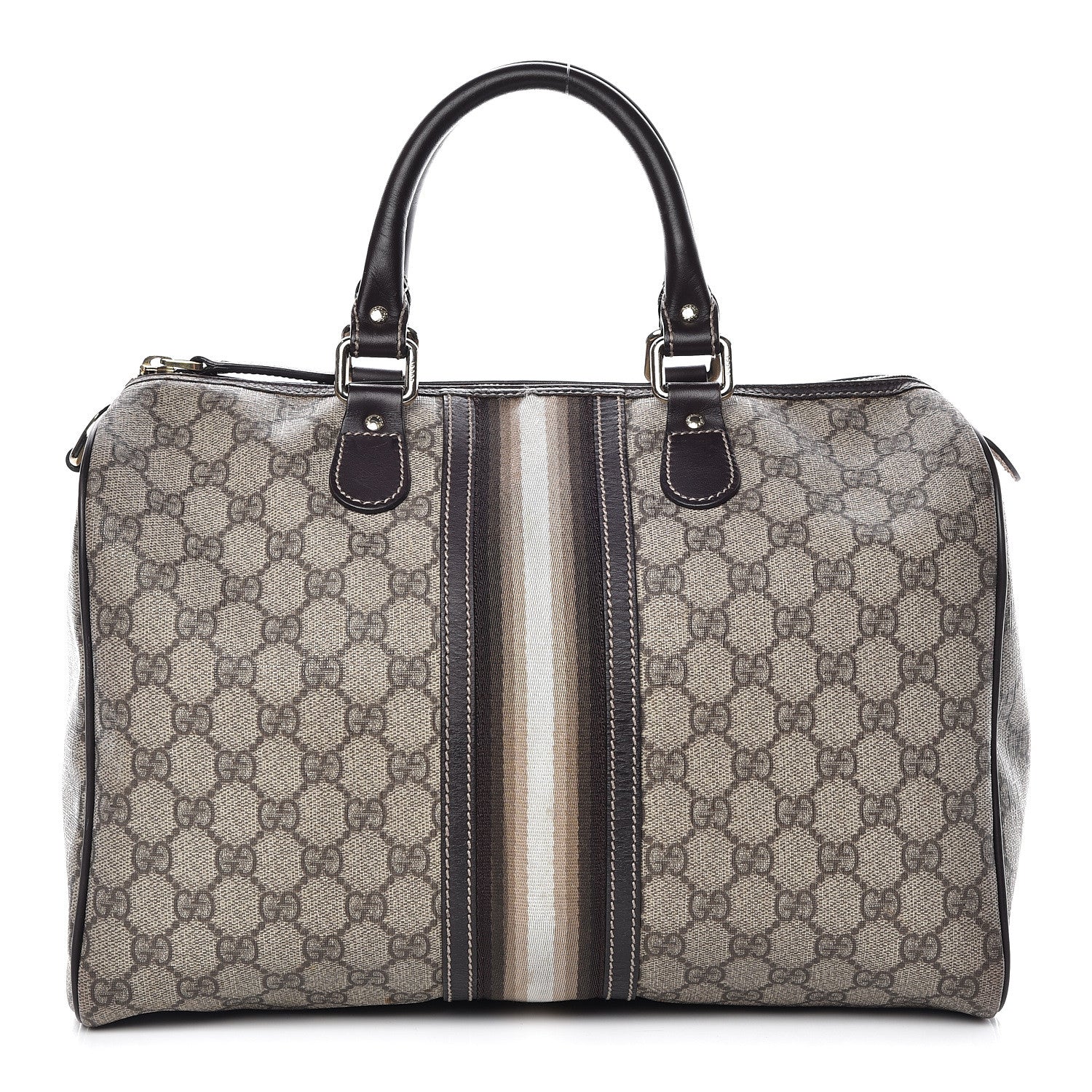 Gucci GG Plus Monogram Web Medium Joy Boston Dark Brown 1 of 17
