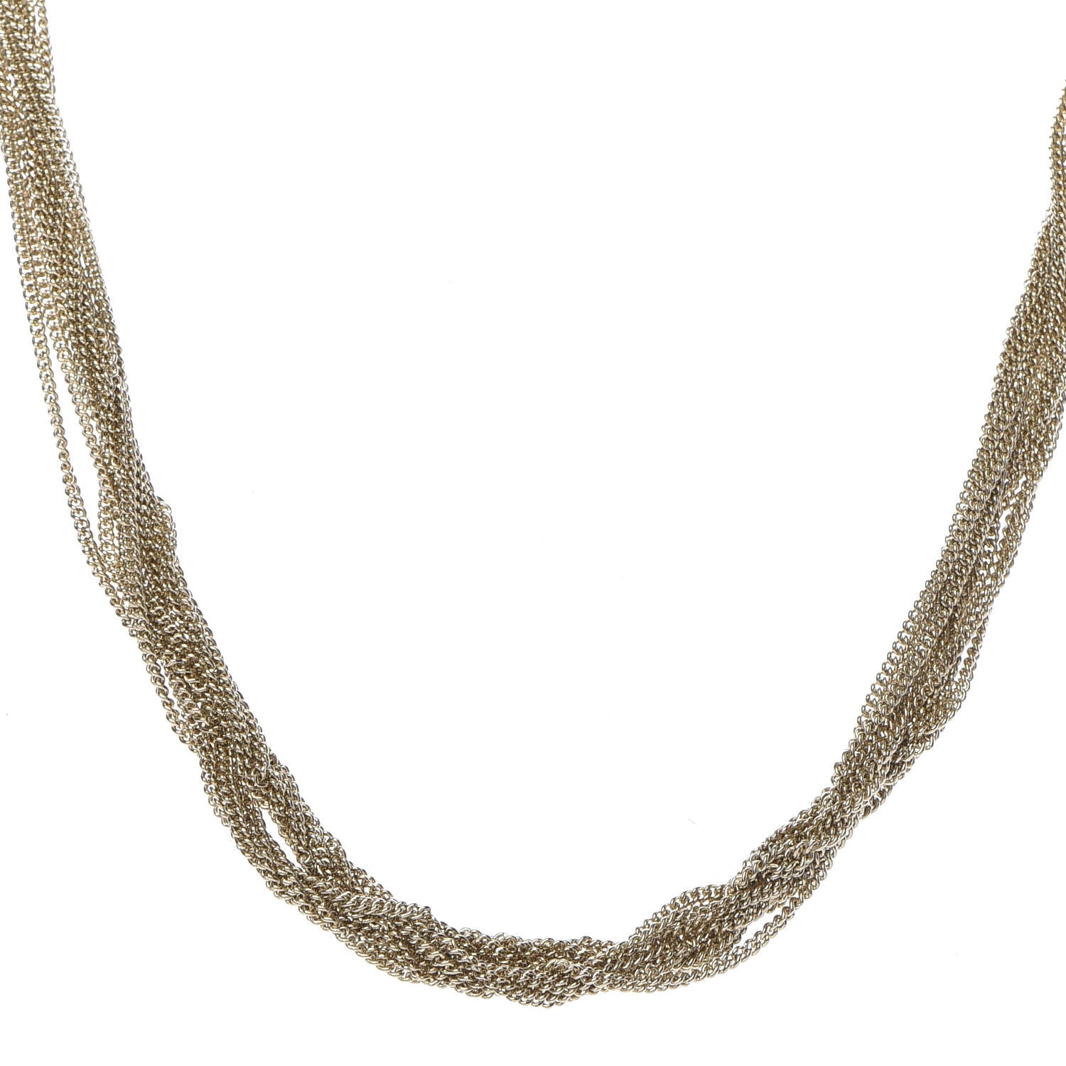 Saint Laurent Lou Lou Twisted Chains Necklace Gold 1 of 4