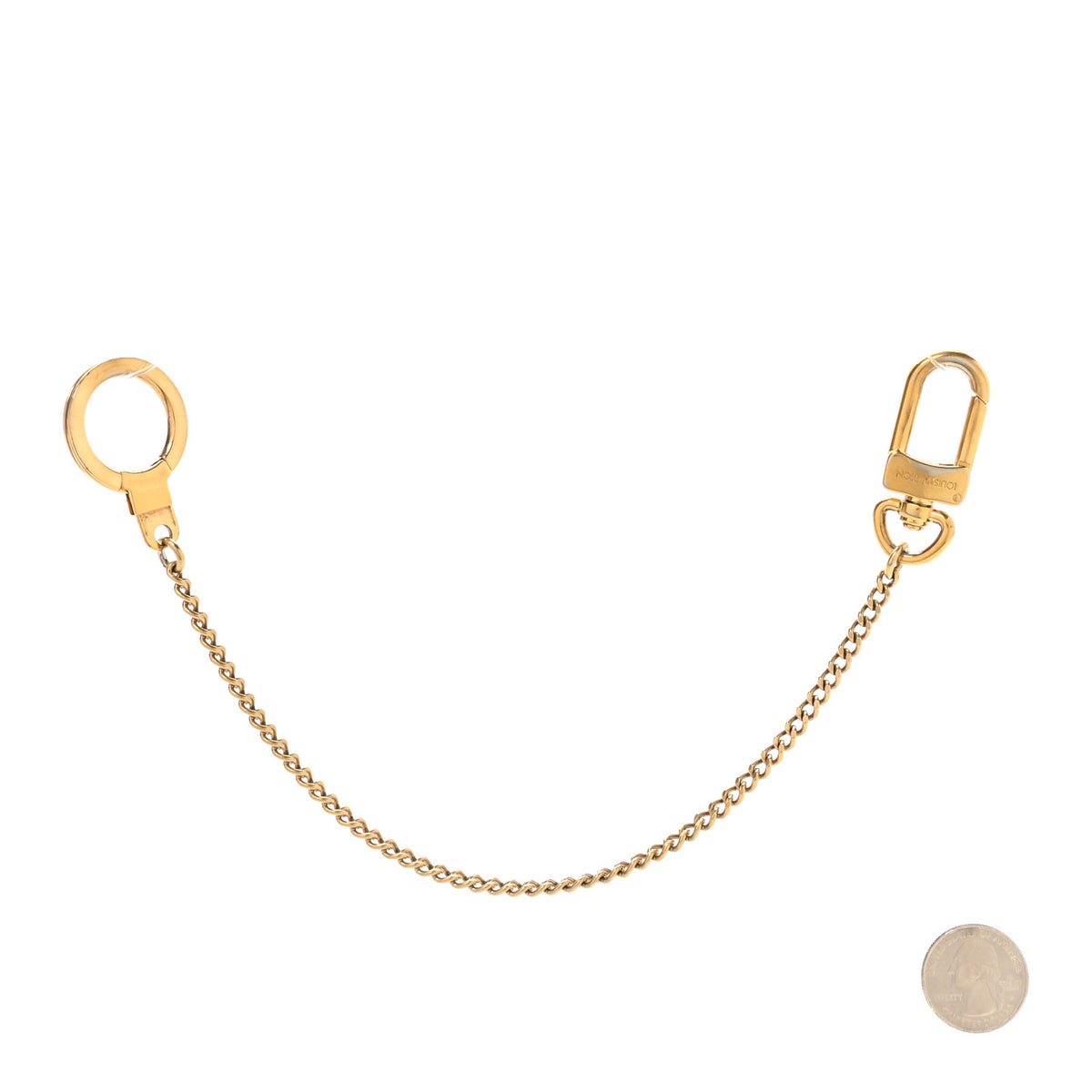 Metal Pochette Extender Key Ring Chain Gold