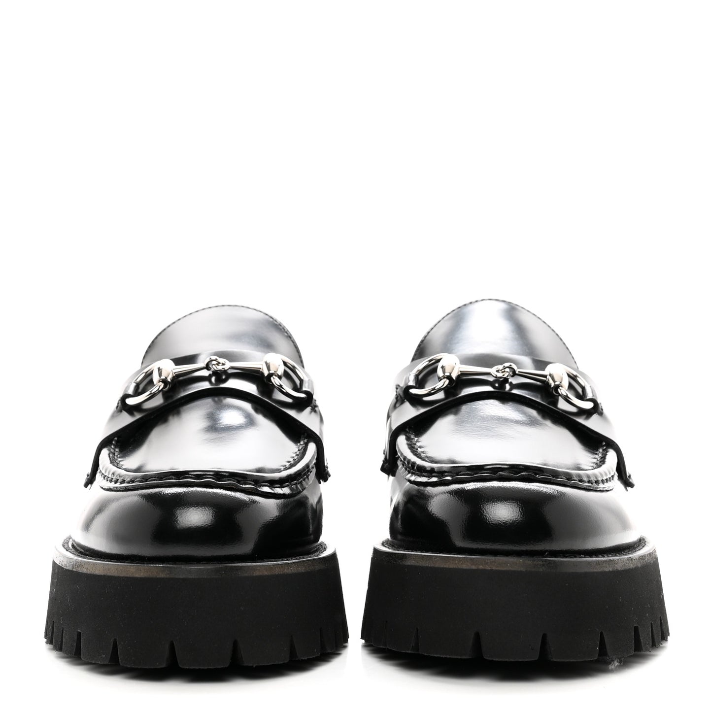 Cordovan Lux Womens Horsebit 45mm Platform Loafers 41 Black