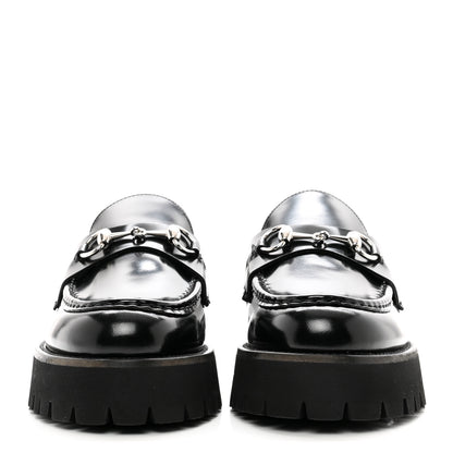 Gucci Cordovan Lux Womens Horsebit 45mm Platform Loafers 41 Black 2 of 9