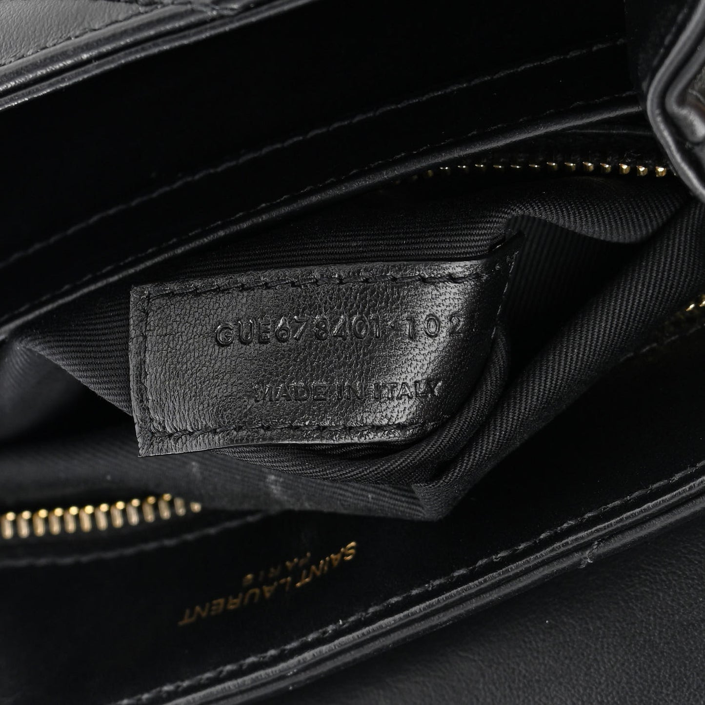 Calfskin Y Quilted Monogram Toy Loulou Crossbody Bag Black
