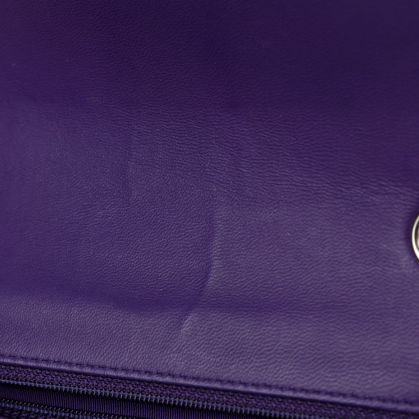 Lambskin Quilted Mini Rectangular Flap Purple