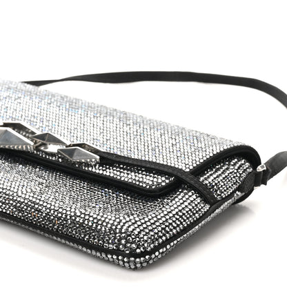 Jimmy Choo Suede Crystal East West Shoulder Bag Black 9 of 10