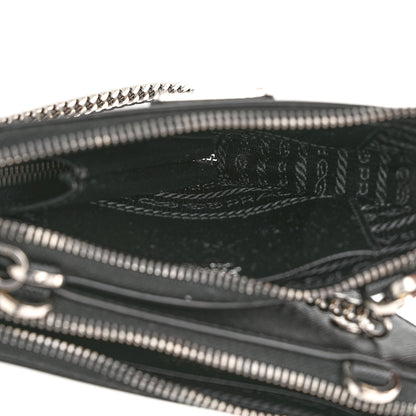 Prada Saffiano Mini Triangle Crossbody Pouch Black 5 of 10