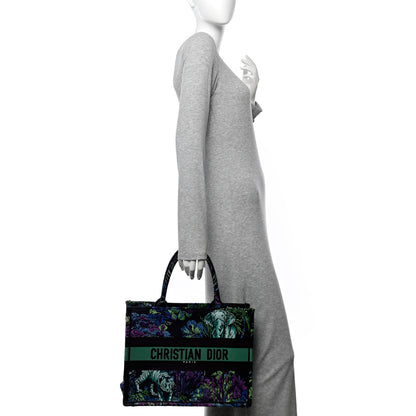 Christian Dior Canvas Embroidered Medium Toile de Jouy Voyage Book Tote Blue Multicolor 2 of 10