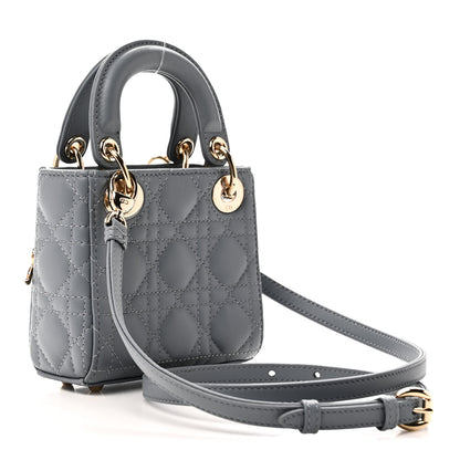 Christian Dior Lambskin Cannage Micro Lady Dior Cloud Blue 3 of 10