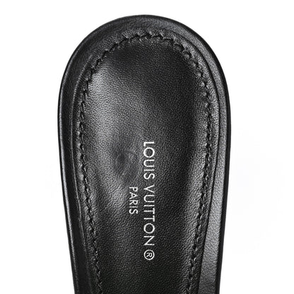 Louis Vuitton Lambskin Embossed Monogram Revival High Heel Mules 40 Black 7 of 8