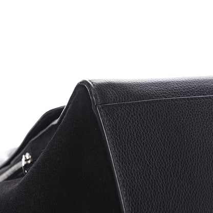 Celine Drummed Calfskin Suede Double Zip Trapeze Black 6 of 10