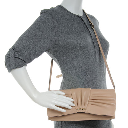 Valentino Garavani Leather Maizeon Cinched Clutch Sand 2 of 7