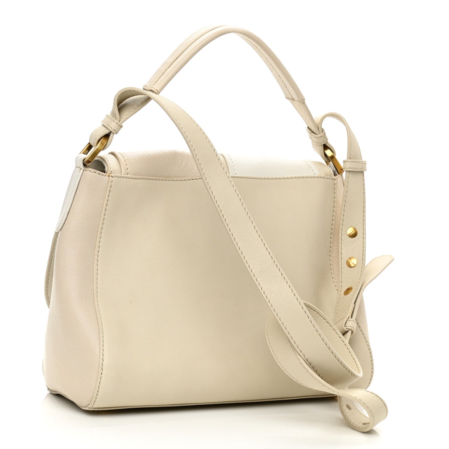 Fendi Calfskin Colorblock Anna Shoulder Bag Beige 3 of 10