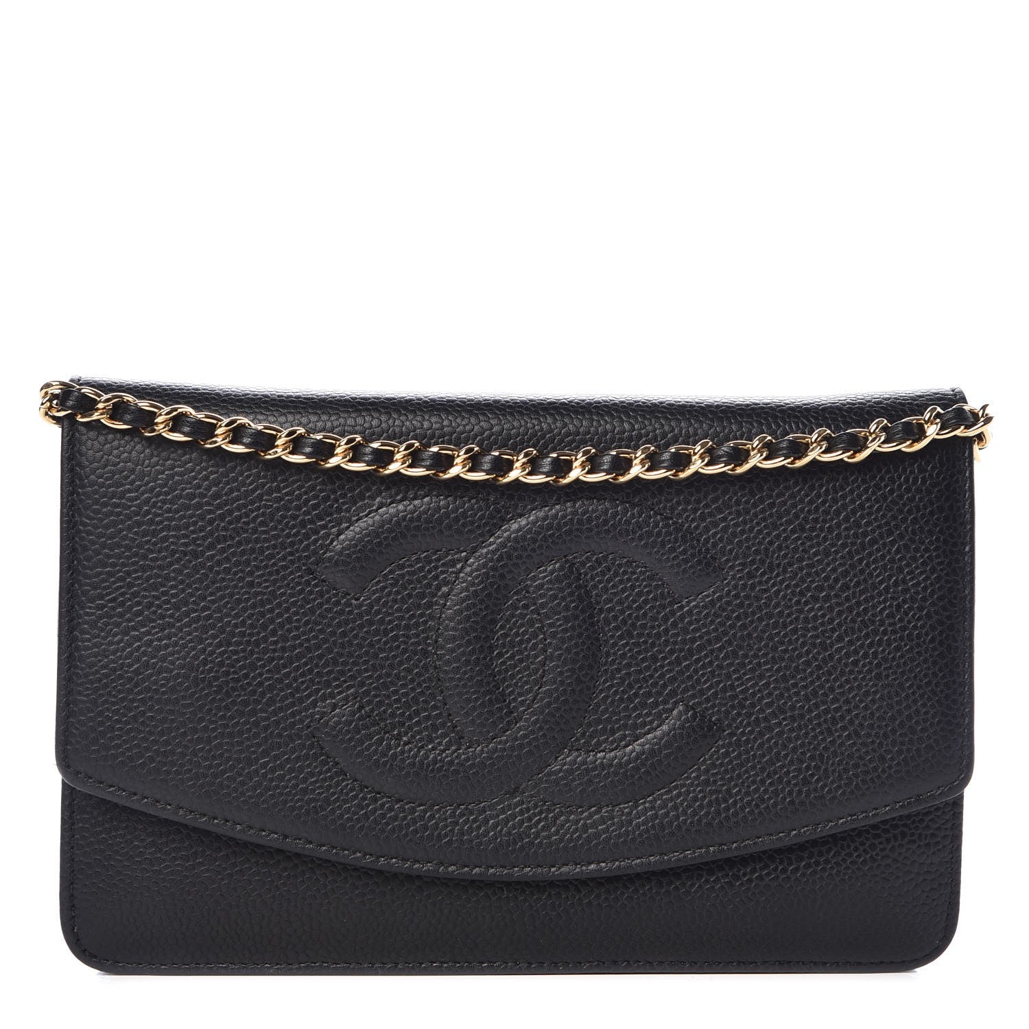 Chanel Caviar Timeless CC Wallet On Chain WOC Black 1 of 11