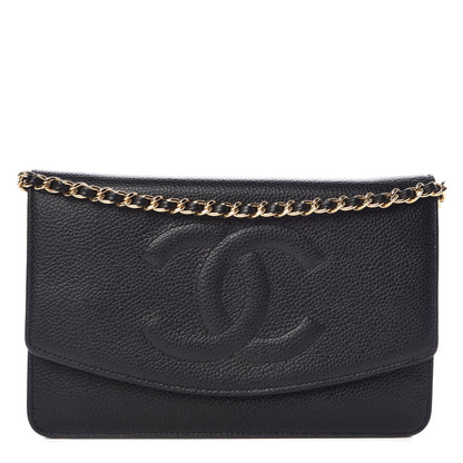 Chanel Caviar Timeless CC Wallet On Chain WOC Black 1 of 11