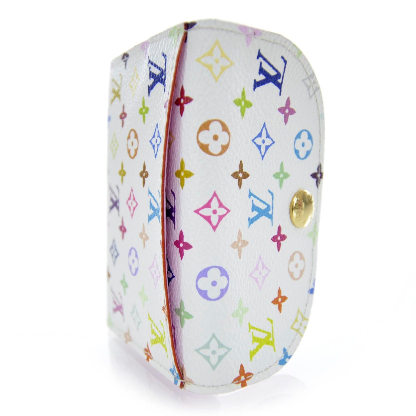 Monogram Multicolor Business Card Holder White