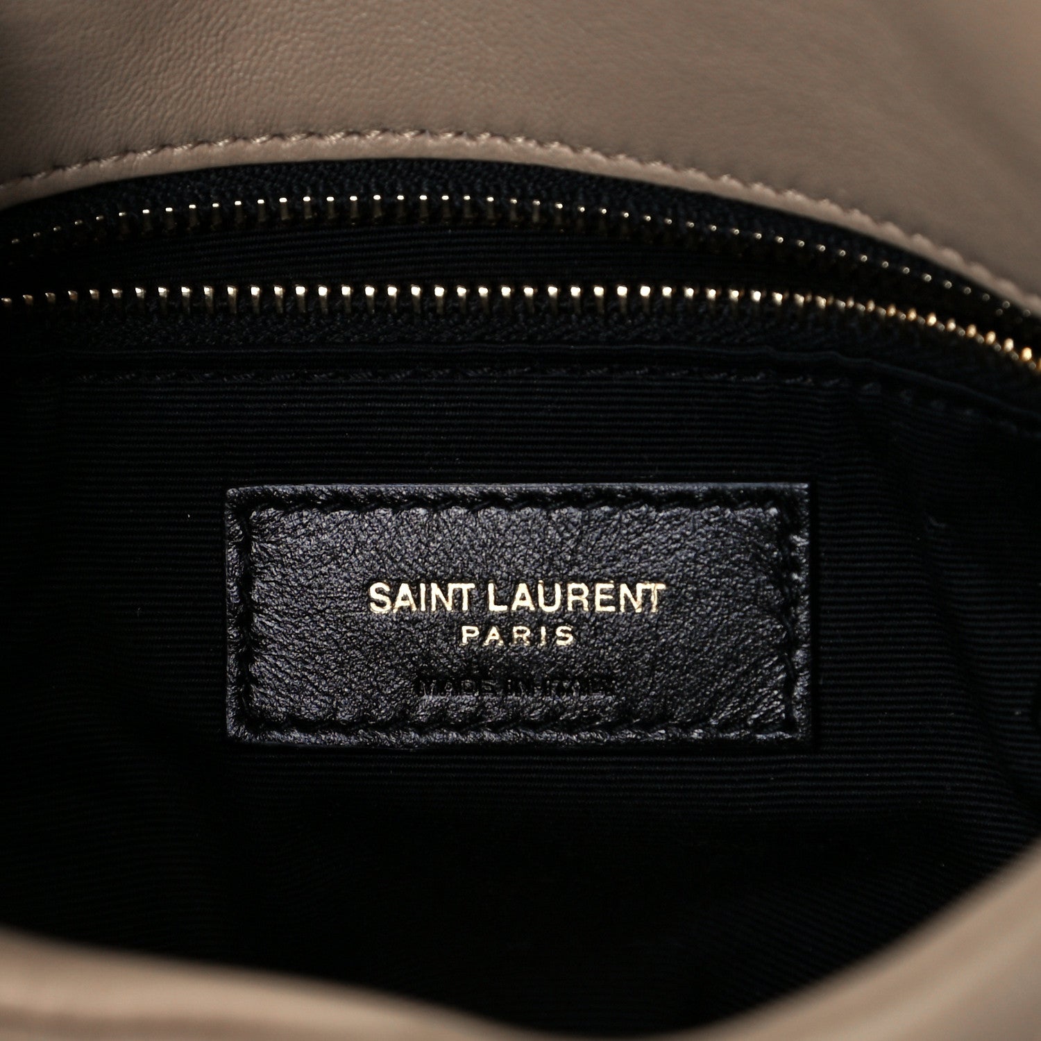 Saint Laurent Lambskin Quilted Toy Loulou Puffer Monogram Chain Satchel Dark Beige 7 of 11