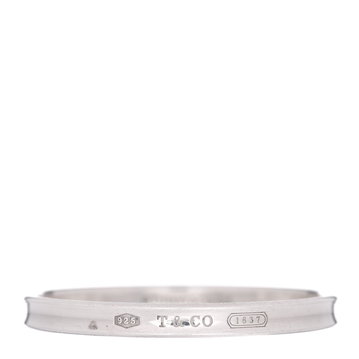 Tiffany Sterling Silver Narrow 1837 Bangle Bracelet 1 of 4