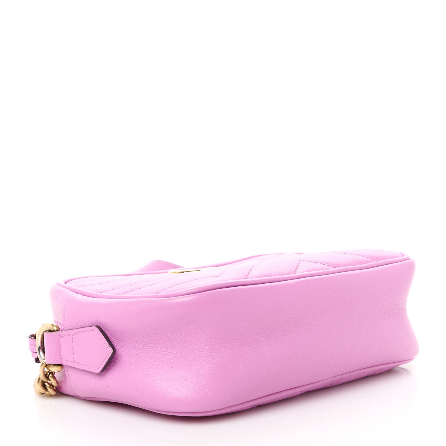 Gucci Calfskin Matelasse Mini GG Marmont Chain Shoulder Bag Candy Mousse 4 of 12