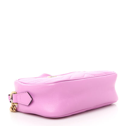 Gucci Calfskin Matelasse Mini GG Marmont Chain Shoulder Bag Candy Mousse 4 of 12