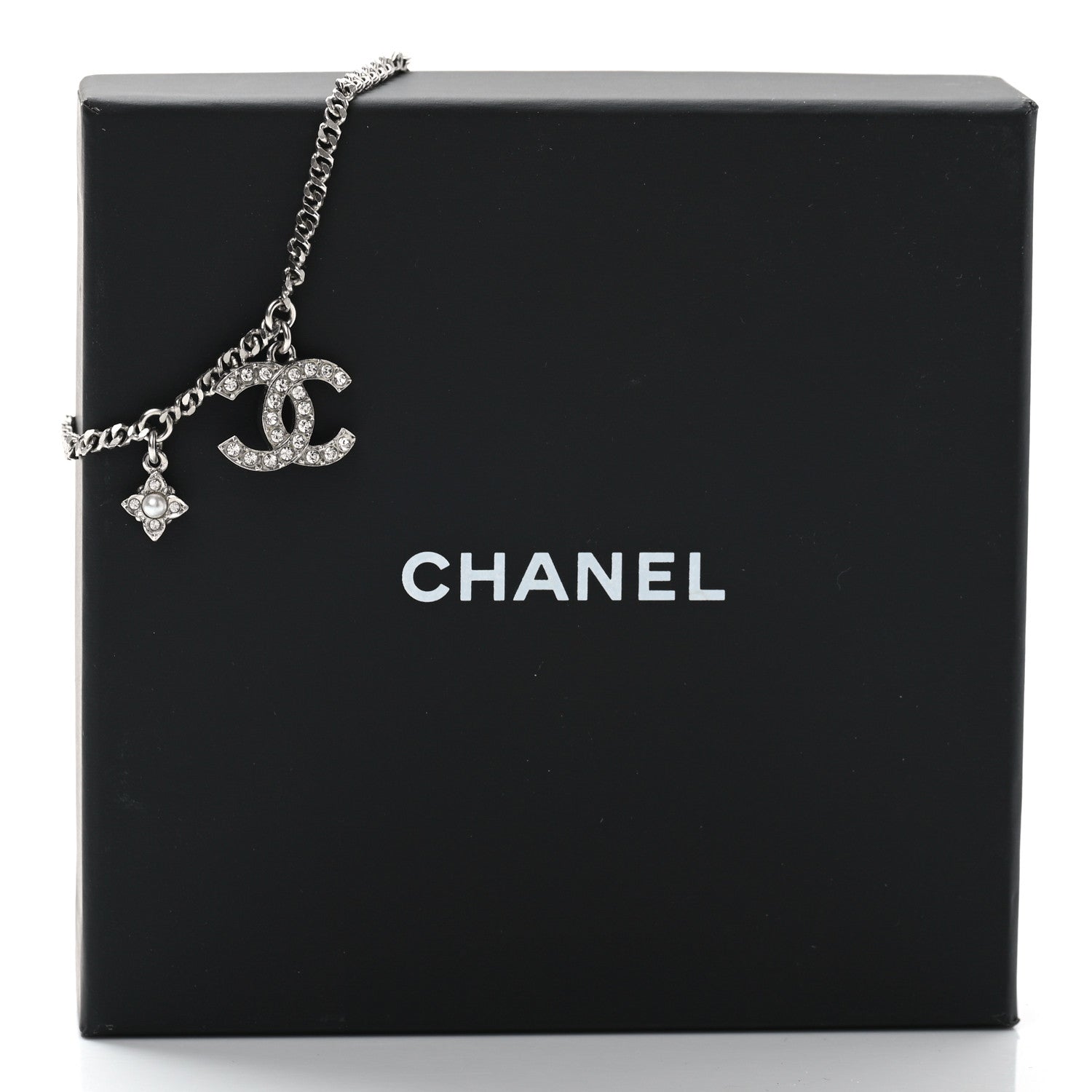 Chanel Crystal Pearl CC Bracelet Silver 5 of 5