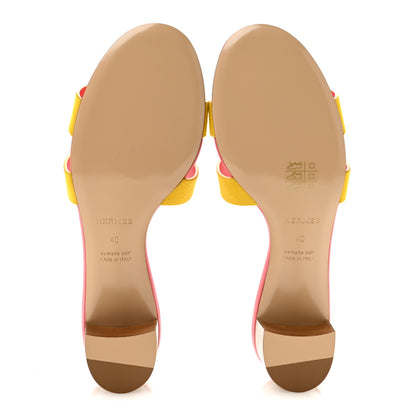 Hermes Suede Goatskin Oasis Sandals 40 Jaune Sable 6 of 9