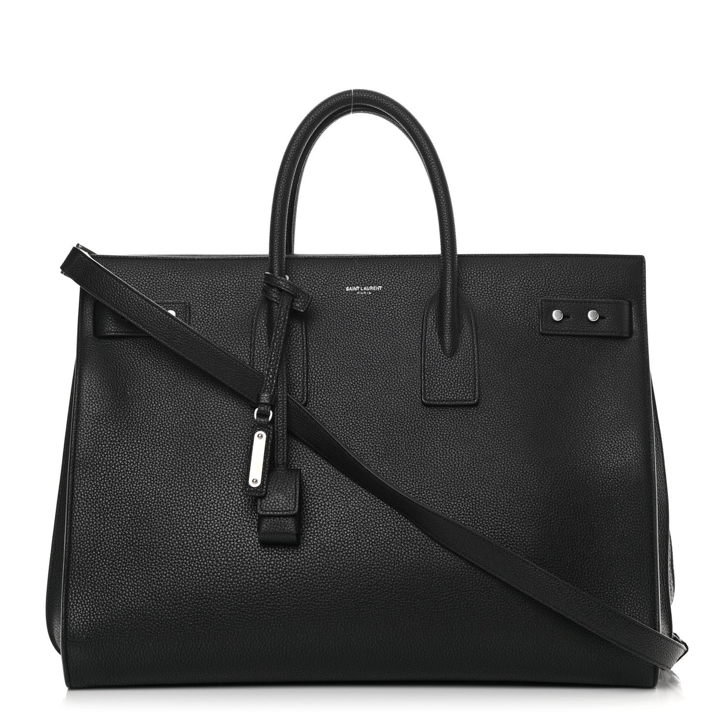 Grained Calfskin Large Souple Sac De Jour Black