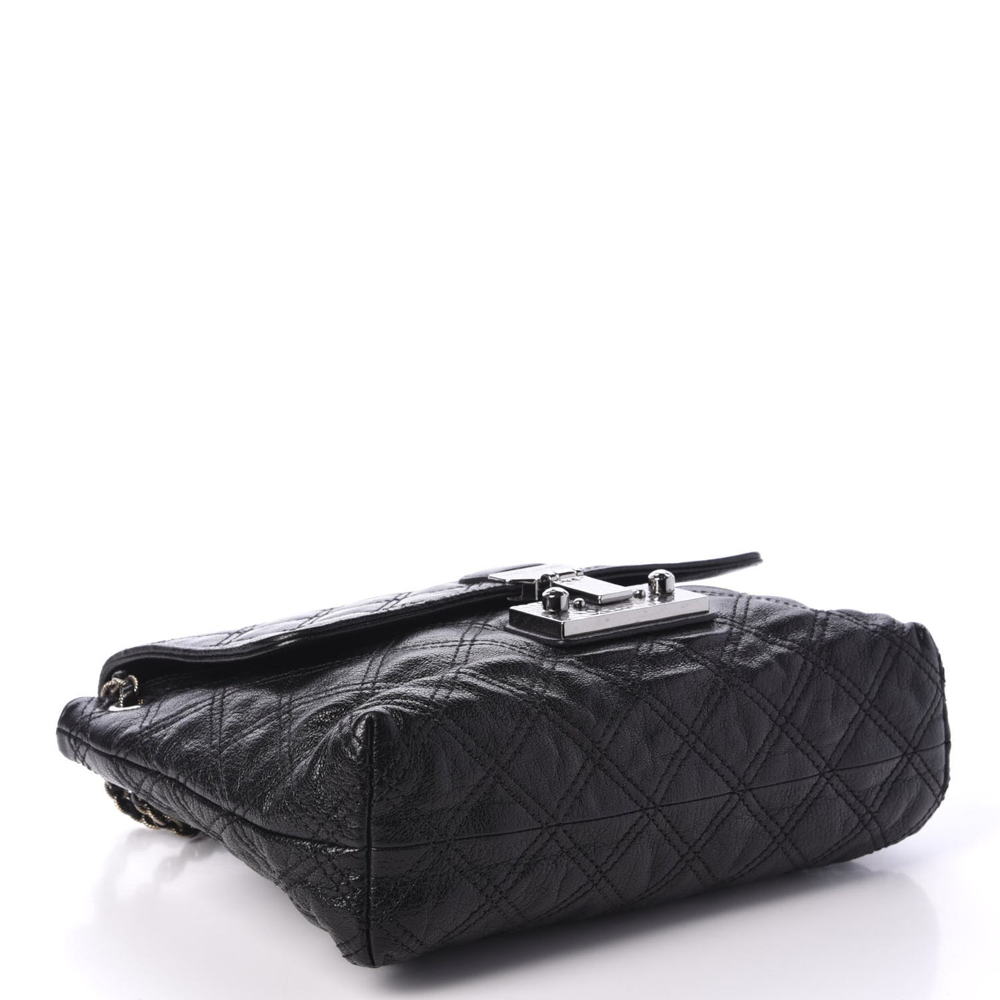 Lacquered Lambskin Baroque The Large Single Flap Black