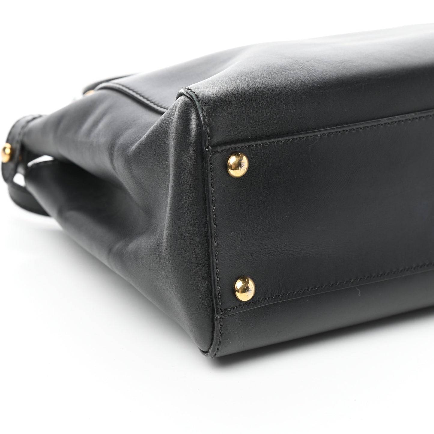 Vitello Morgan Shiny Nappa Medium Peekaboo Iconic Satchel Black