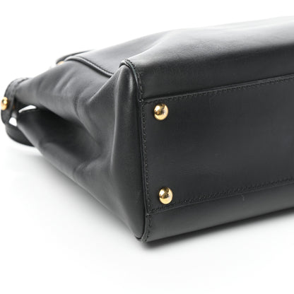 Fendi Vitello Morgan Shiny Nappa Medium Peekaboo Iconic Satchel Black 9 of 10