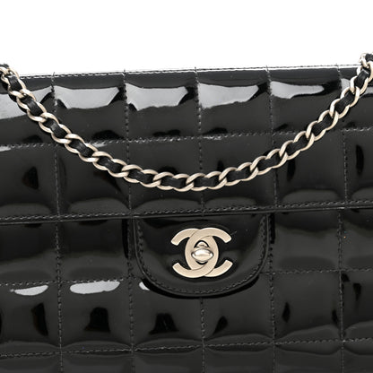 Chanel Patent Quilted East West Chocolate Bar Flap Black 8 of 11