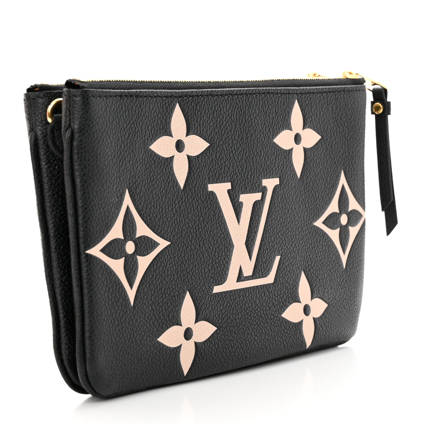 Empreinte Monogram Giant Double Zip Pochette Black Cream