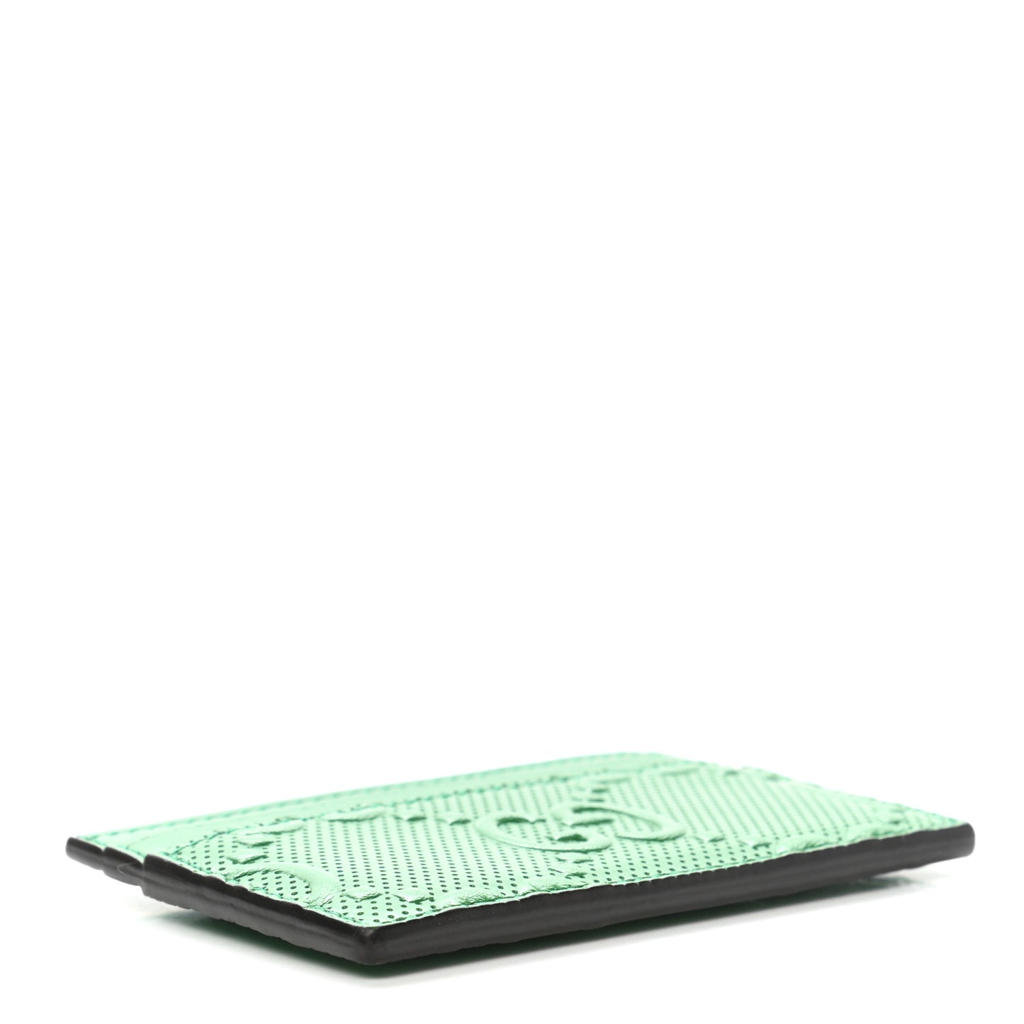 Calfskin GG Tennis Embossed Card Holder New Shamarock