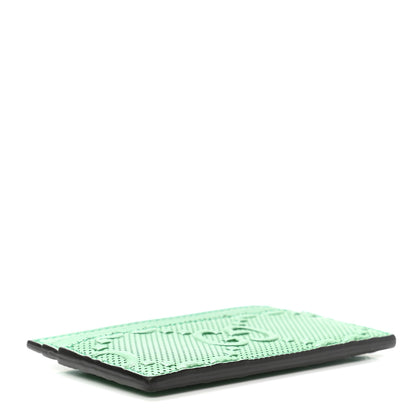 Gucci Calfskin GG Tennis Embossed Card Holder New Shamarock 4 of 6