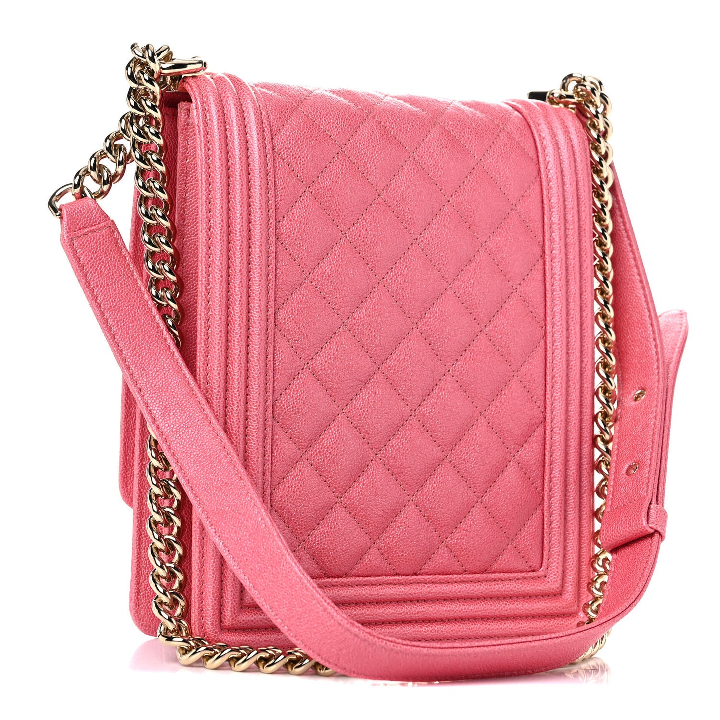 Caviar Quilted North South Boy Flap Pink