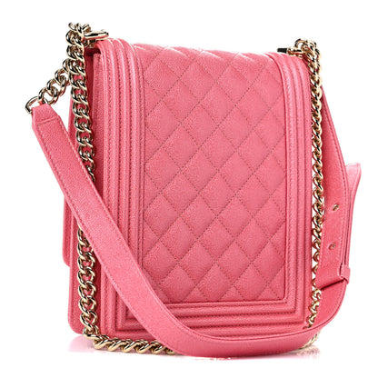 Chanel Caviar Quilted North South Boy Flap Pink 4 of 9