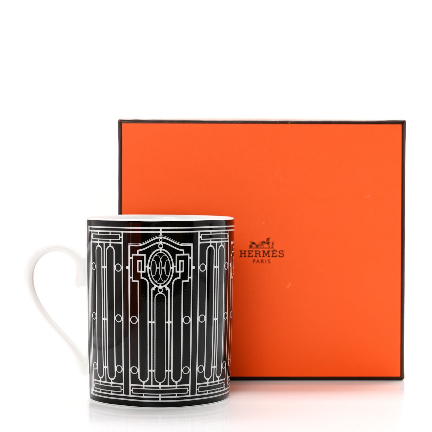 Porcelain H Deco Mug N°2 Black