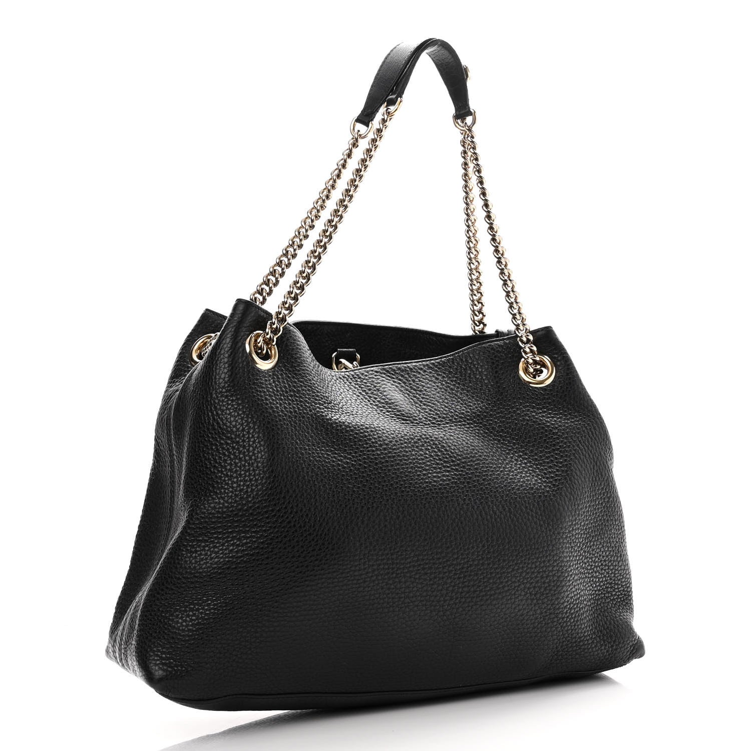 Gucci Pebbled Calfskin Medium Soho Chain Shoulder Bag Black 3 of 12