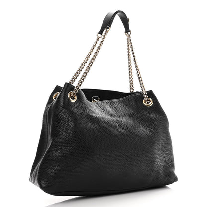 Gucci Pebbled Calfskin Medium Soho Chain Shoulder Bag Black 3 of 12