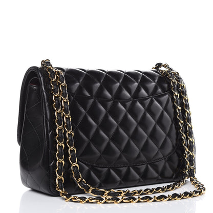 Chanel Lambskin Quilted Jumbo Double Flap Black 3 of 16