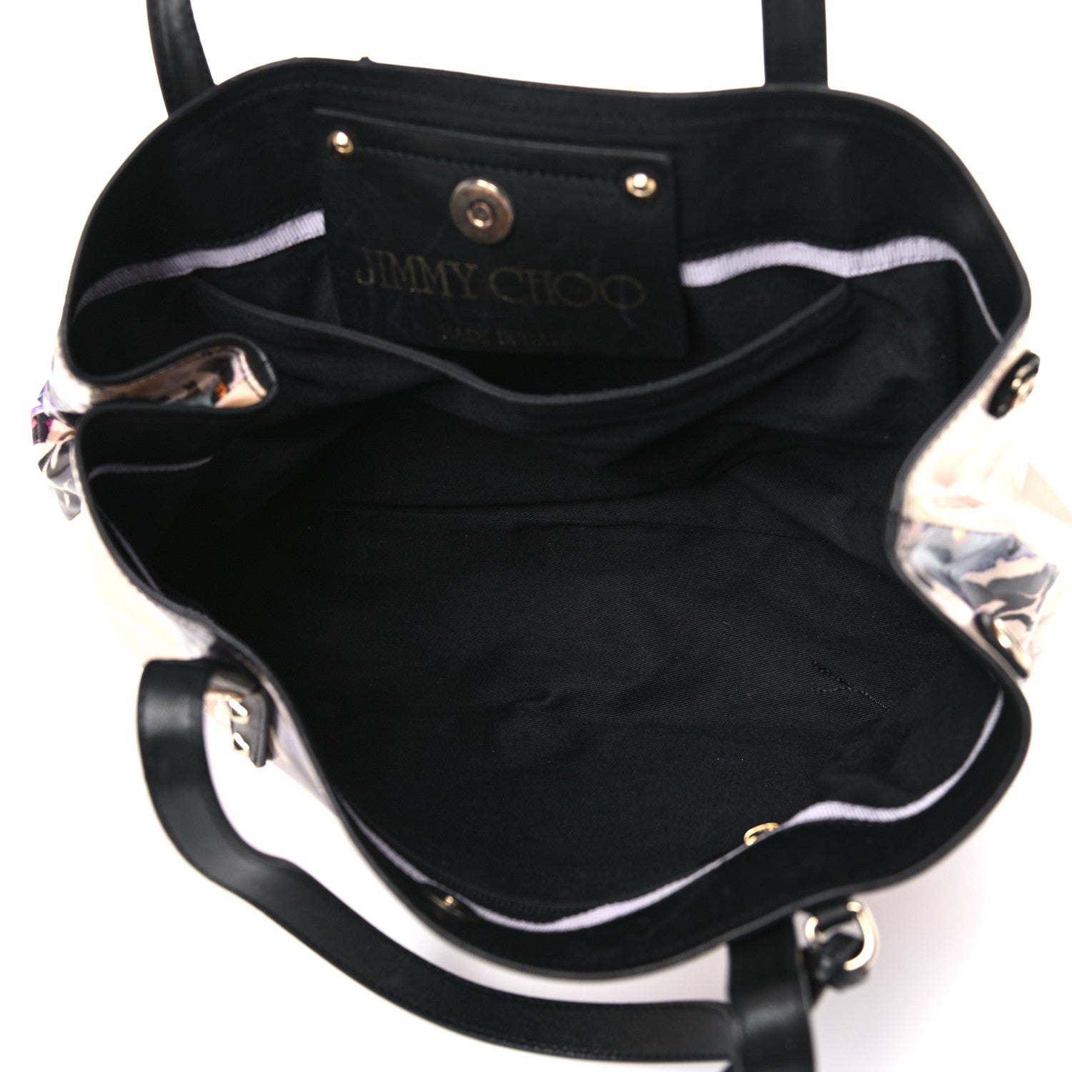 Jimmy Choo Glazed Canvas Zodiac Tote Black 5 of 13